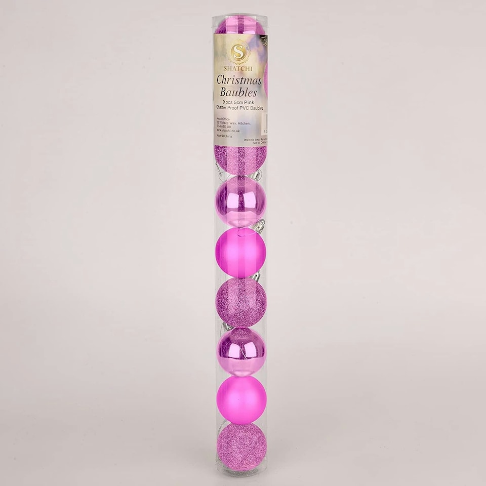 image 1 of 50mm/24Pcs Christmas Baubles Shatterproof Pale Pink