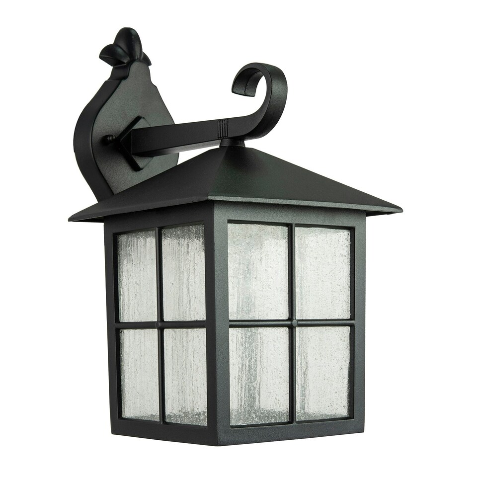 image 1 of Classic Matte Black Die-Cast Aluminium Metal Exterior Lantern Wall Light Fitting