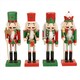 image 1 of 25cm Red & Green Wooden Nutcrackers - 4-Piece Set