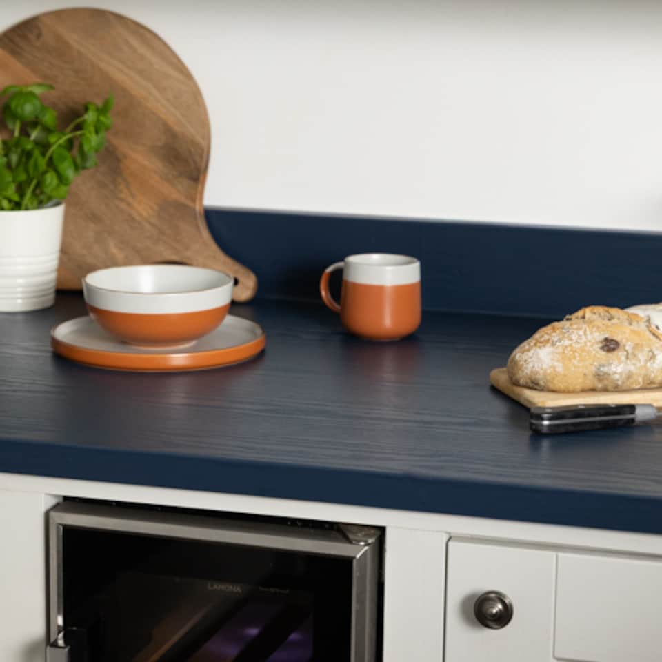 image 1 of Sticky Back Plastic Midnight Navy Wood Effect Kitchen Self-adhesive Vinyl Wrap for Cupboards, Doors and Worktops 67.5cm x 15m (3 rolls) - d-c-fix