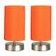 image 4 of ValueLights Francis Pair Chrome Touch Table Lamp Orange Shades