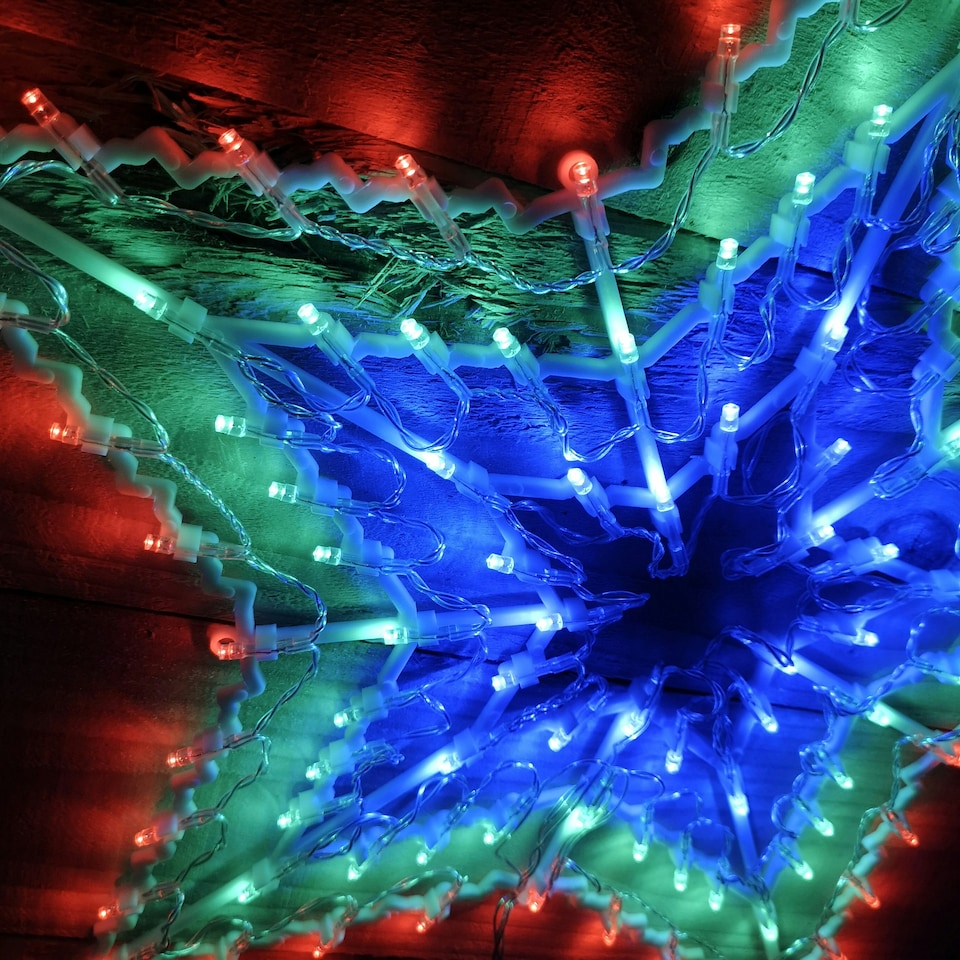 image 1 of 50cm Multi Colour LED Window Star Light Up Indoor/Outdoor Christmas Decorations