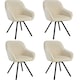image 1 of Lounge Armchair Living Room Accent Chair 360 Swivel Slim Steel Legs Velvet Fabric | Cream | cream | 4
