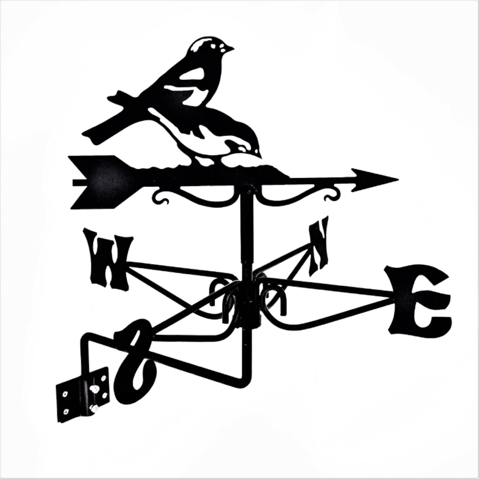 image 1 of Mini Chaffinches Weathervane - Quality wind vane - Steel - L38 x W38 x H46 cm - Black