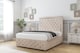 image 2 of Sloomy Sofia Chrome Sand Naples Divan Bed With Mattress 2 Drawers Right Side With 54" Floor Standing Headboard & 12" Matching Footboard 2'6 Small Single | Cream | Sand | Small Single | 1