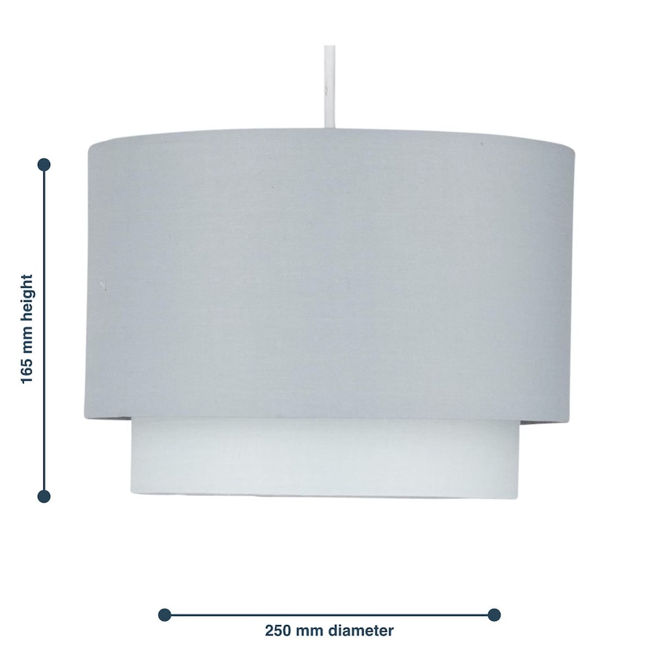 image 1 of Grey Ombre 2 Tier Ceiling Light Shade | Grey | Medium | 1