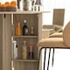 image 8 of HOMCOM Mobile Drop Leaf Dining Table, Folding Desk with 2 Wheels, Natural