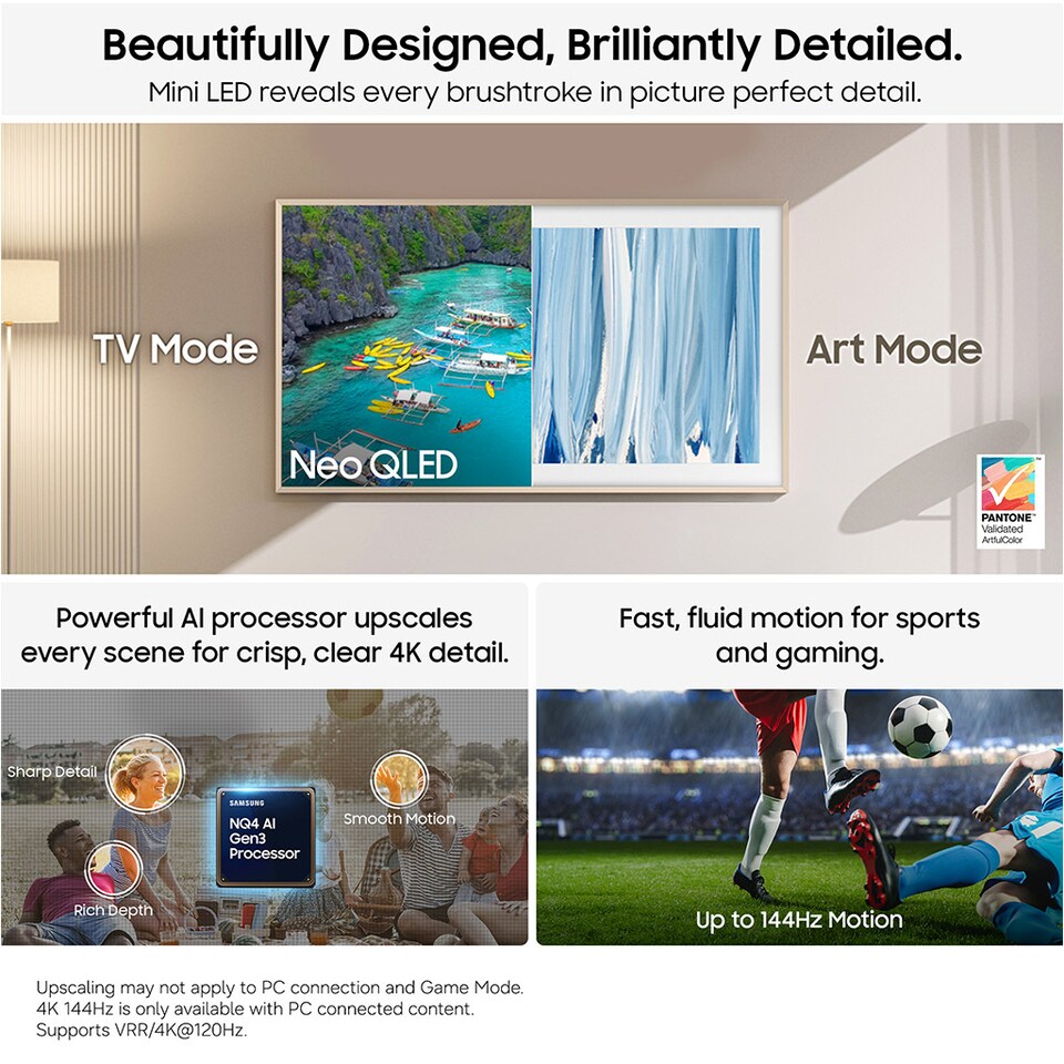 image 1 of Samsung QE85LS03HW 85" Frame Pro Vision AI 4K TV