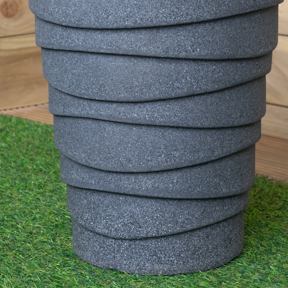 image 1 of 56cm Medium Round Grey Garden Patio Trojan Plant Pot