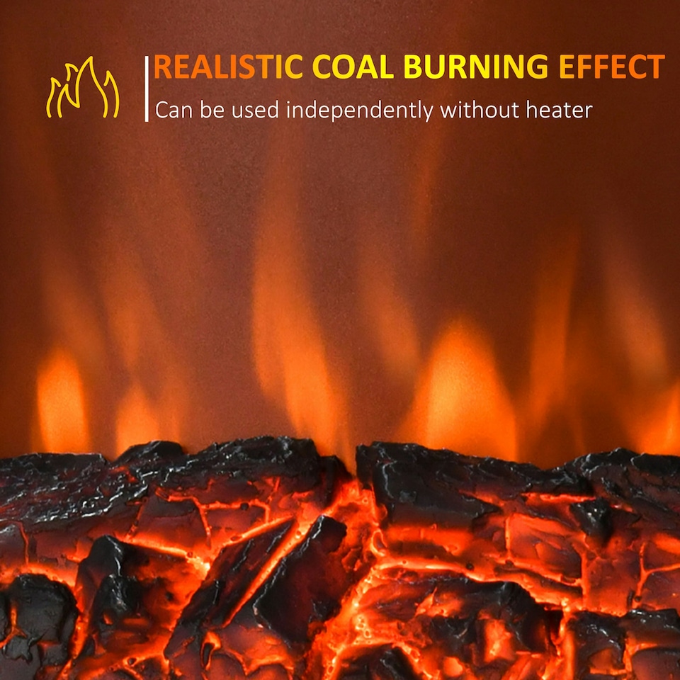 image 1 of HOMCOM Electric Fireplace 1 & 2KW LED Fire Flame for Living Room Golden