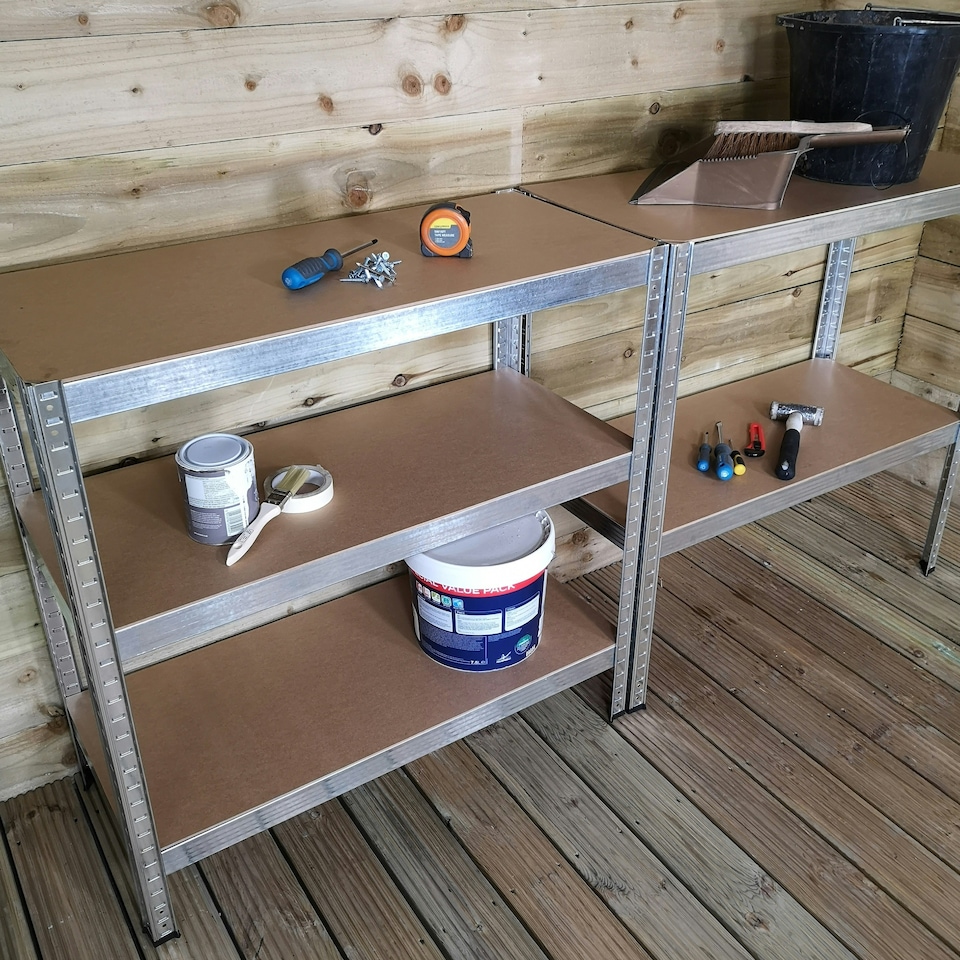 image 1 of Garage Shelving 90cm Wide & 180cm High Heavy Duty 5 Tier Multipurpose Metal Racking Unit / Warehouse Shelving Storage