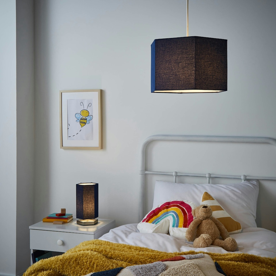 image 1 of BHS Glow Kid's LED Hexagon Table Lamp, Navy