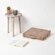 image 2 of Homescapes Cotton Brown and Beige Thin Stripe Floor Cushion - 40 x 40 cm | Cream | Beige | 40 x 40 cm