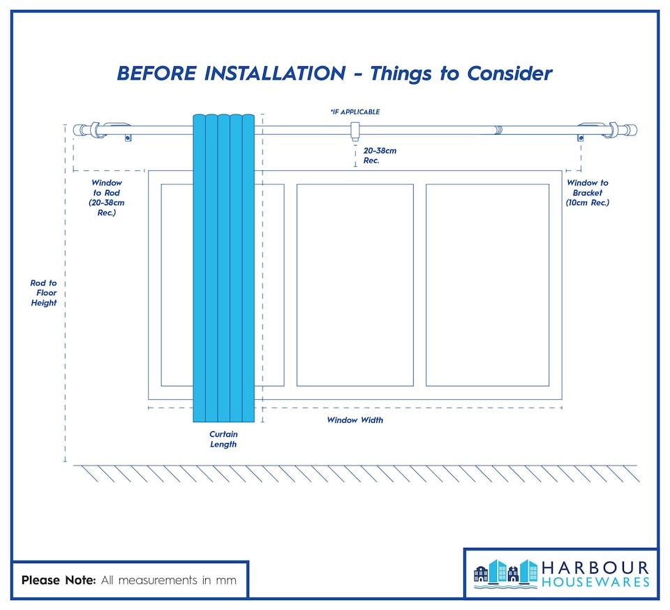 image 1 of Harbour Housewares Extendable Metal Curtain Pole Kit - 77 to 250cm - Matt Black