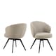 image 1 of Darlene Dining Chair with Armrest and Swivel Function in Beige
