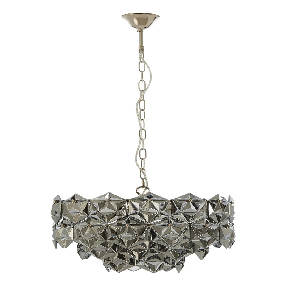image 1 of Interiors by Premier Grey Glass Chandelier Grey