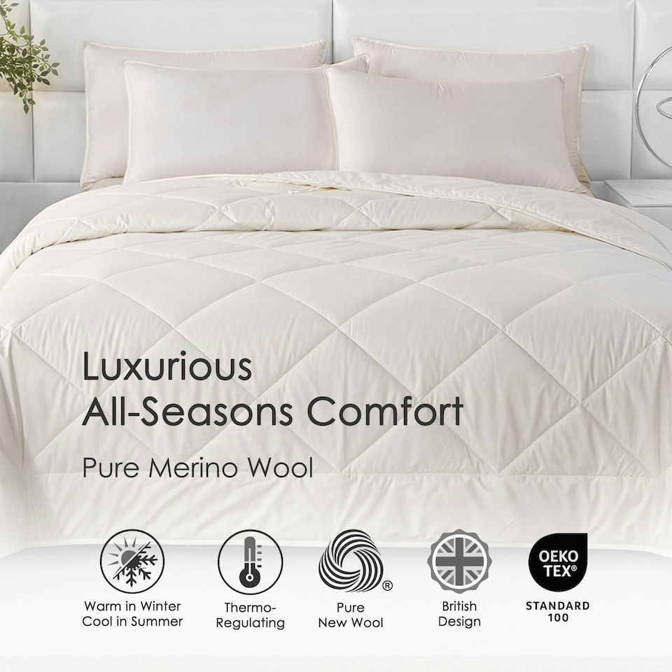 image 1 of Homescapes Australian Wool 200 GSM Light Duvet, King