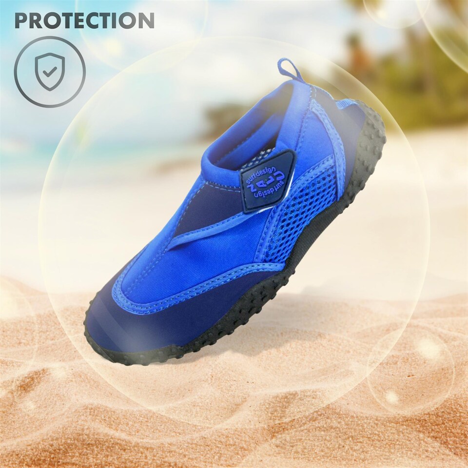 image 1 of GEEZY Aqua Water Shoes, Unisex, Beach Surfing Holidays - Blue, UK Adult 5