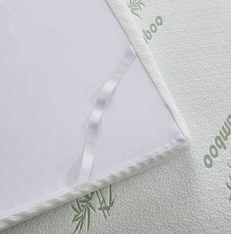 image 1 of Ezysleep Super Soft Bamboo Anti Allergic Memory Foam Mattress Topper 1 Inch | White | White