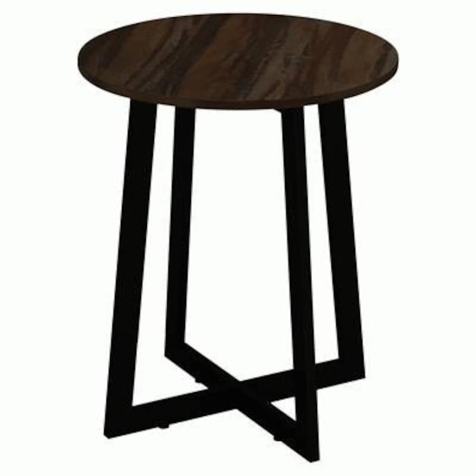 image 1 of Accent Side Table with Steel Frame Brown | Unit Colour: Walnut