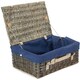image 5 of 46cm Antique Wash Wicker Picnic Basket with Lining White | White | One Size