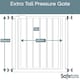 image 3 of Safetots Extra Tall Narrow Metal Safety Gate Pressure Fit, 68.5cm - 75cm, White, 104cm in Height, Extra Tall Baby Gate | White | 1