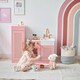 image 4 of Teamson Kids Little Chef Chester Play Kitchen in Peach with Fridge, Stove, 12 Accessories, Shelves & Hooks