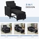 image 5 of HOMCOM Folding Chair Bed, Sleeper Chair with Pillow, Side Pockets, Black 
