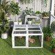 image 6 of PawHut Rabbit Hutch, Bunny Cage Outdoor with Openable Roof, Grey