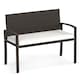 image 1 of COSTWAY Patio Rattan Loveseat Garden Wicker 2-Seat Bench White