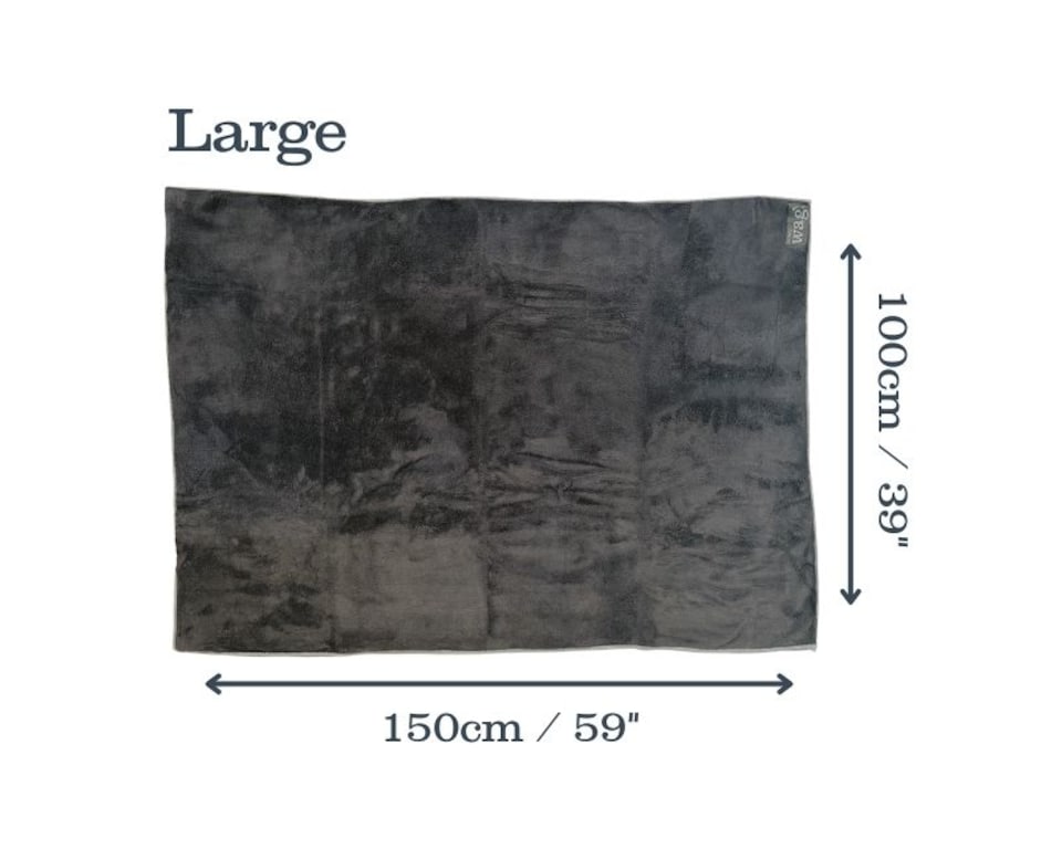 image 1 of Henry Wag Grey Pet Microfibre Cleaning Towel Size Large