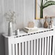 image 7 of HOMCOM Radiator Cover Painted Slatted MDF Cabinet Lined Grill 112x19x81cm | White | White