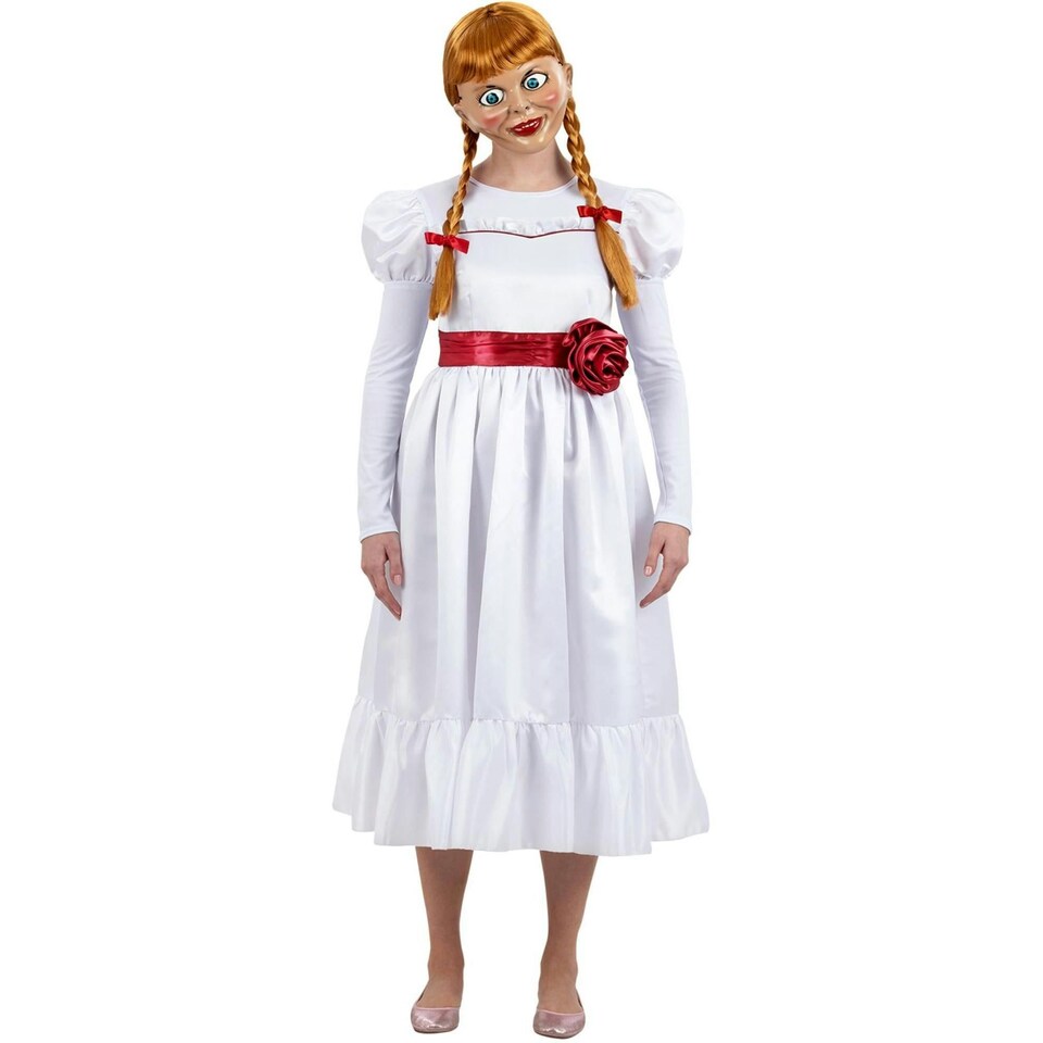image 1 of The Conjuring Womens/Ladies Annabelle Costume Dress - White/Red - S S