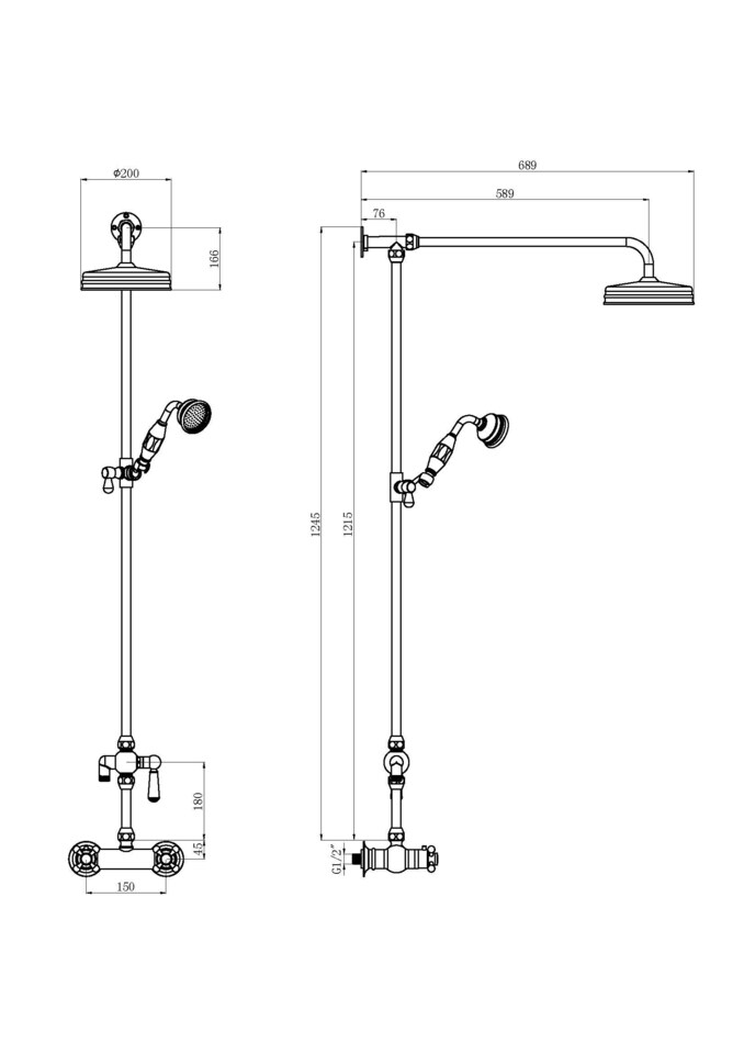 image 1 of Balterley Traditional Exposed Thermostatic Shower Valve & Kit (1 Outlet) - Balterley