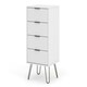 image 2 of Core Products Augusta Industrial White 4 Drawer Narrow Chest of Drawers H90.3cm x W45.0cm x D39.5cm White