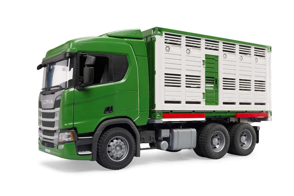 image 1 of Bruder Scania Super 560R Cattle transportation truck with 1 cattle Detailed Vehicle & Playset Model