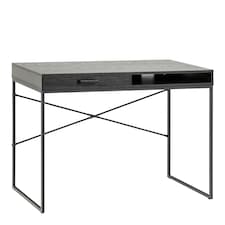 Seaford 1 Drawer Office Desk in Ash Black