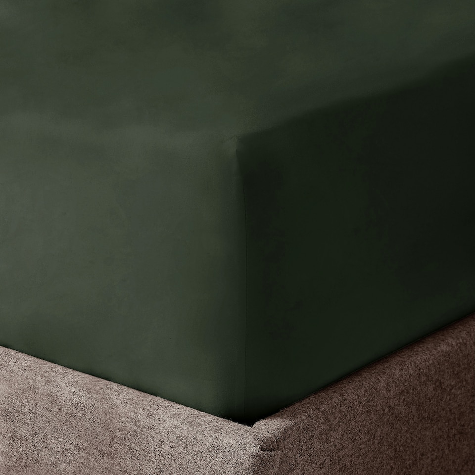 image 1 of Velosso Microfibre Easy Care Fitted Sheet Green | Olive | Super King