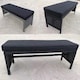 image 4 of Outdoor Rattan Beach Patio Farmhouse Outdoor Upholstered Dining Bench with Thickness Cushion, Grey 110x38cm