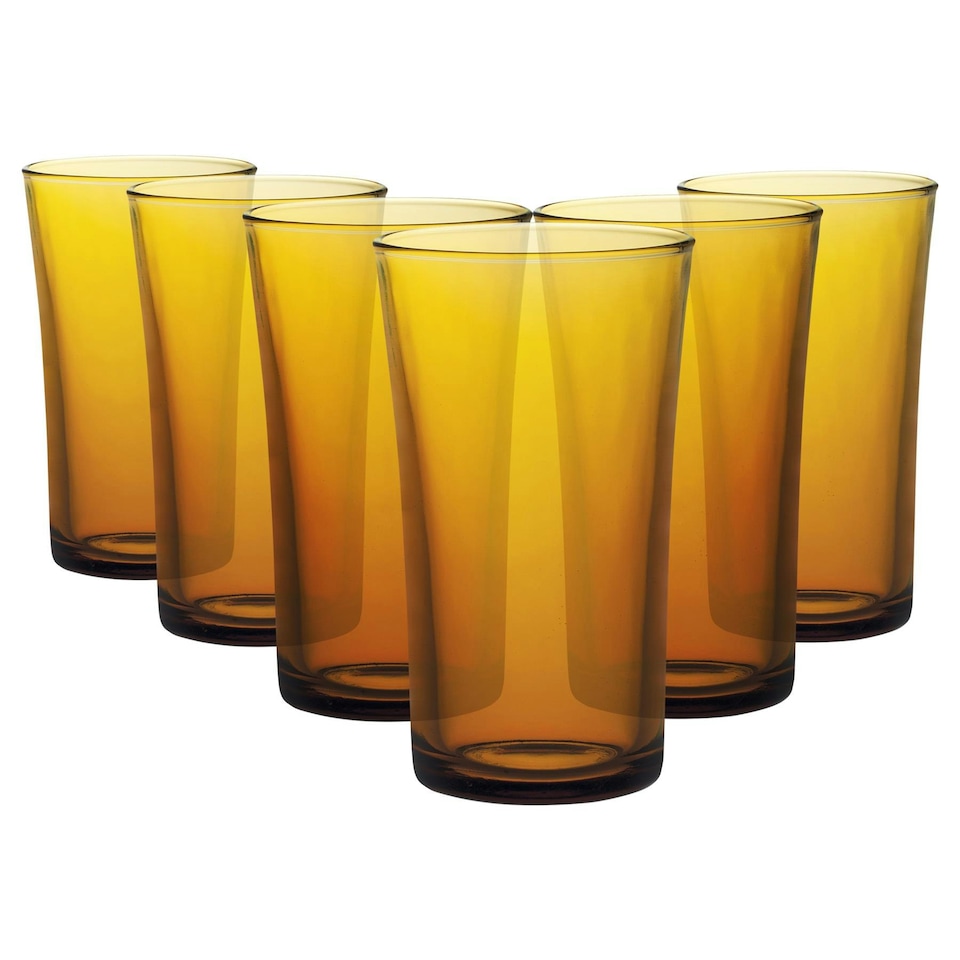 image 1 of Duralex Lys Highball Glasses - 280ml - Amber - Pack of Six Orange