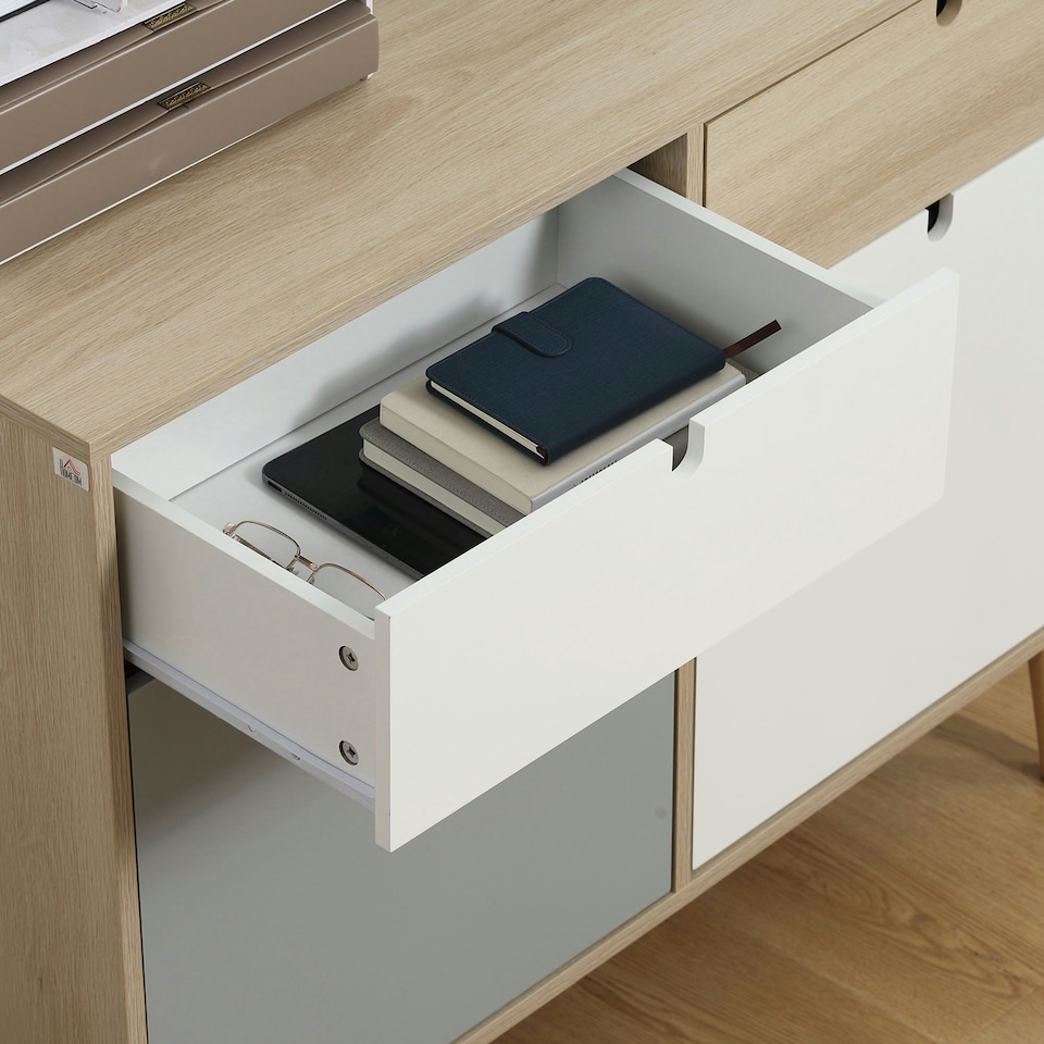 image 1 of HOMCOM Sideboard Storage Cabinet Kitchen Cupboard with Drawers for Bedroom
