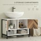 image 7 of HOMCOM Bathroom Under Sink Cabinet for Basin with or without Pedestal Cream White | Cream