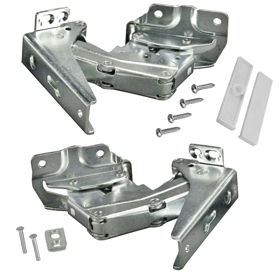 image 1 of SPARES2GO Integrated Door Hinge Pair compatible with Bauknecht Fridge Freezer 3362 3363 5.0 41,5 Silver