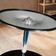 image 8 of HOMCOM Round Bar Table, Dining Table with Tempered Glass Top and Steel Frame
