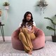 image 2 of Kingston Classic Velvet Bean Bag Chair Dusk Pink Bean Bags | Pink | Dusk Pink | 1