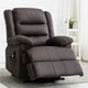 image 7 of Loxley Single Motor Electric Rise Recliner Bonded Leather Lift Chair (Brown)