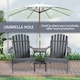 image 3 of Outsunny Wooden Outdoor Double Adirondack Chair with Table Dark Grey