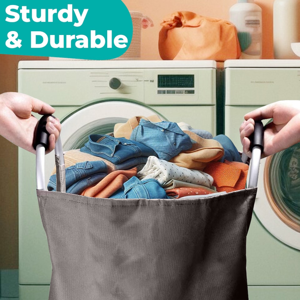 image 1 of 43L Collapsible Laundry Basket, Laundry Hamper with Handles