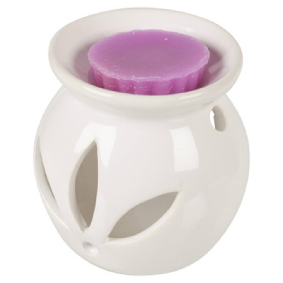 image 1 of Ceramic Scented Candle Burner with Wax Tart | Purple | 1