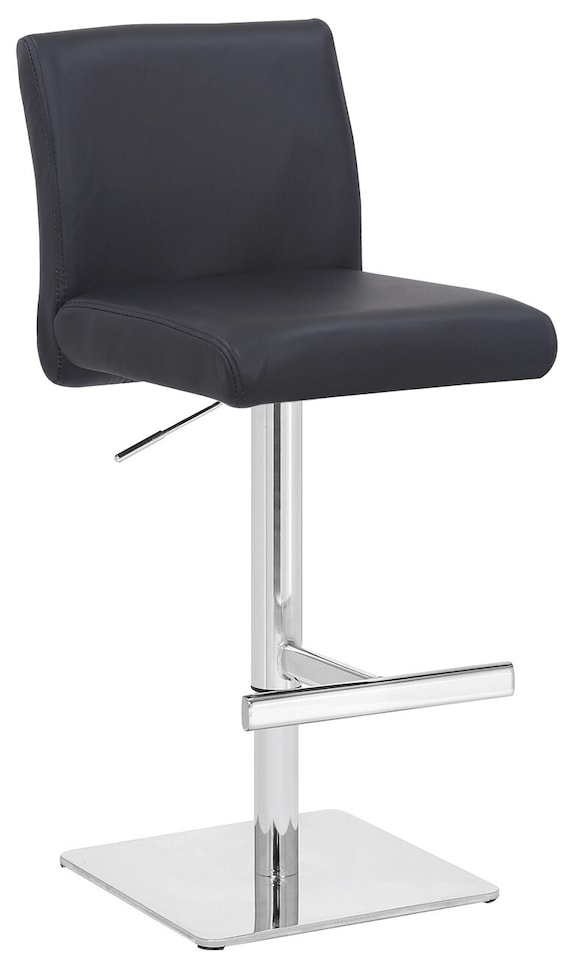 image 1 of Snella Deluxe Breakfast Bar Stool, Chrome Footrest, Height Adjustable Swivel Gas Lift, Home Bar & Kitchen Barstool, Black